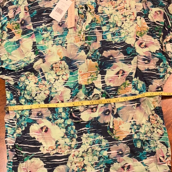 NANETTE LEPORE HIBISCUS swim suit cover up new blue teal aqua floral - Picture 5 of 6